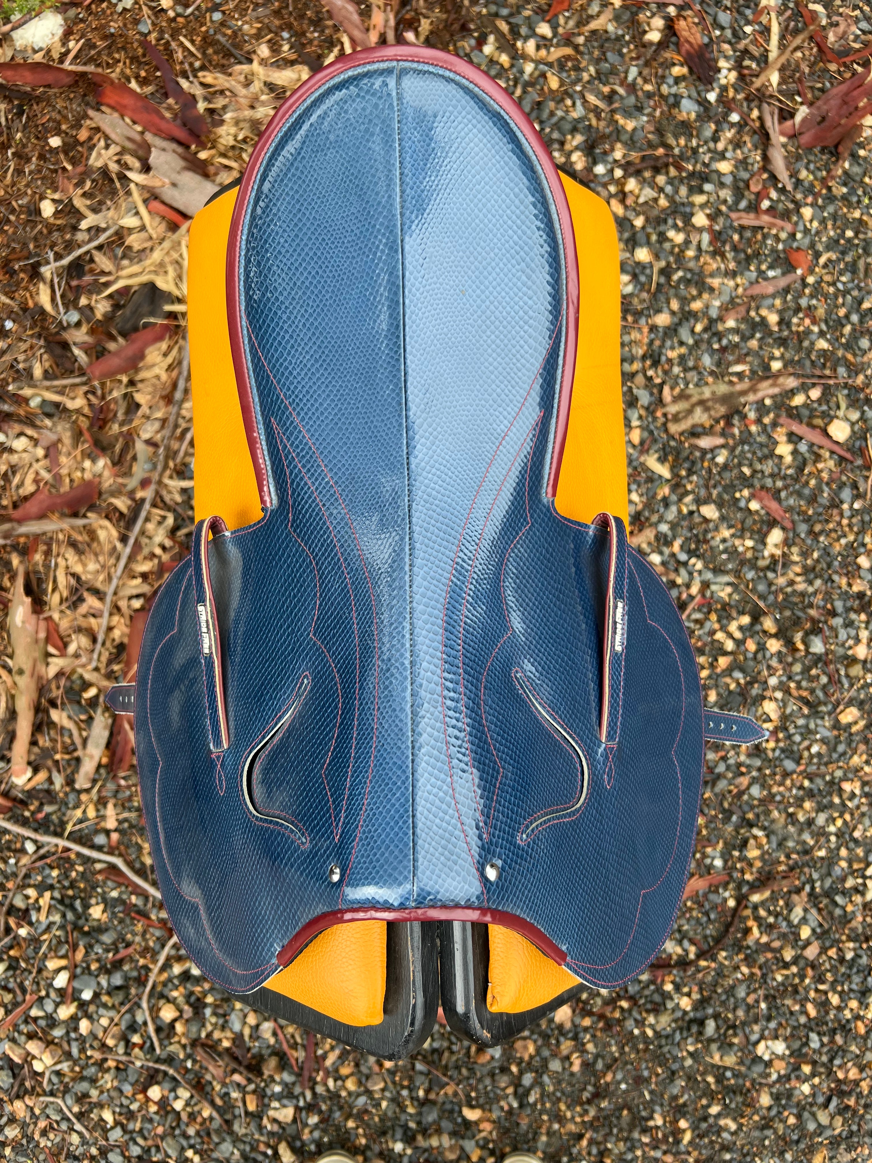 1.2kg Blue Snake Skin Race Saddle. One OF! Don't miss out!